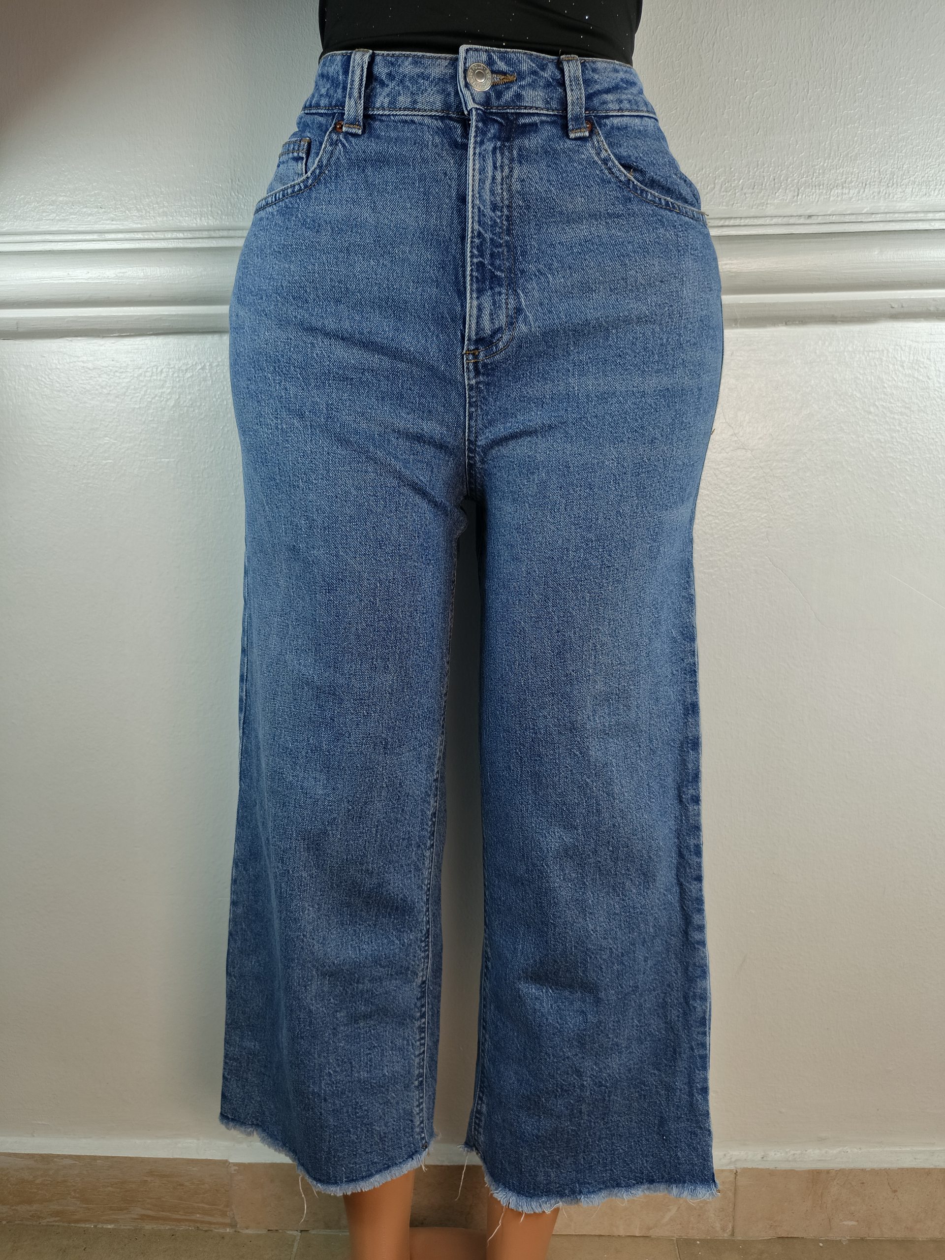 WIDE LEG CROPPED UK 12, L-38 INCHES